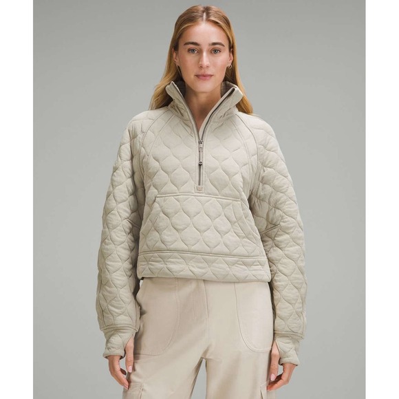 lululemon athletica Tops - $148 NWT Lululemon Scuba Oversized Quilted Half Zip Jacket Sweatshirt Logo XS/S